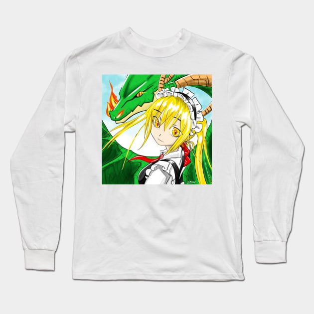 dragon maid ecopop art Long Sleeve T-Shirt by jorge_lebeau